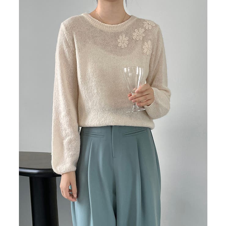 フラワー刺繍セーター 韓国 ライク | aimoha  | 詳細画像12 