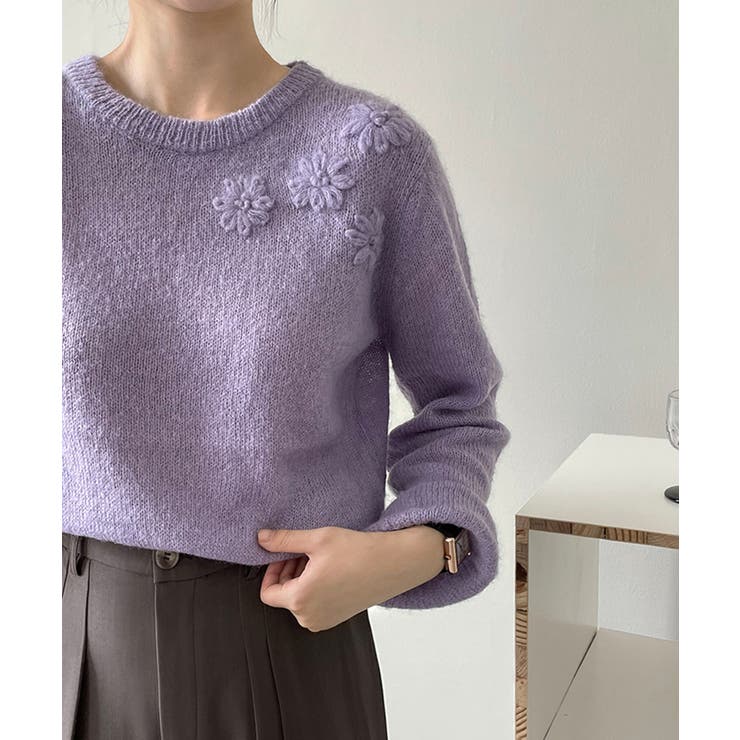 フラワー刺繍セーター 韓国 ライク | aimoha  | 詳細画像16 