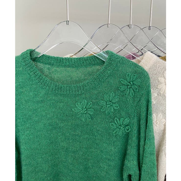 フラワー刺繍セーター 韓国 ライク | aimoha  | 詳細画像18 