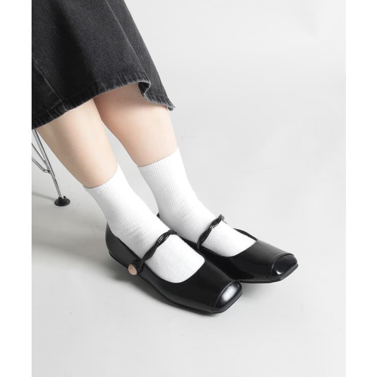 【shoes365】ストラップスクエアトゥフラットシューズ | aimoha  | 詳細画像19 