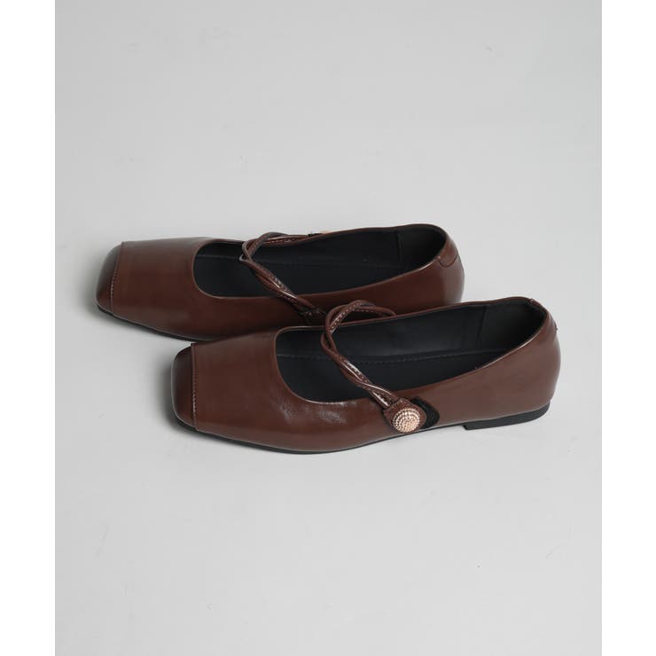 【shoes365】ストラップスクエアトゥフラットシューズ | aimoha  | 詳細画像24 