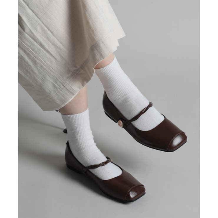 【shoes365】ストラップスクエアトゥフラットシューズ | aimoha  | 詳細画像37 