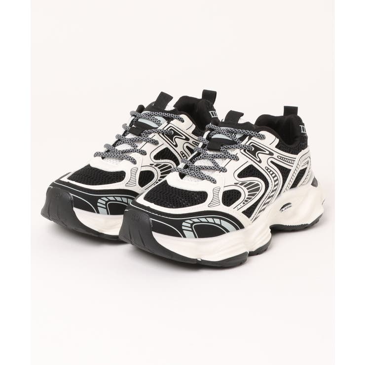 shoes365】メッシュパネル厚底スニーカー[品番：XT000011470