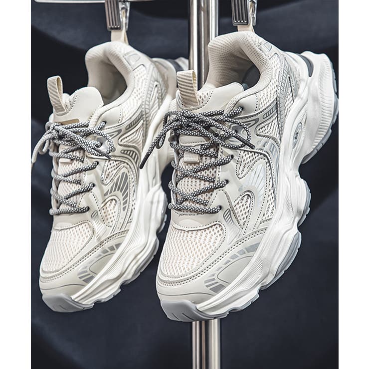 shoes365】メッシュパネル厚底スニーカー[品番：XT000011470