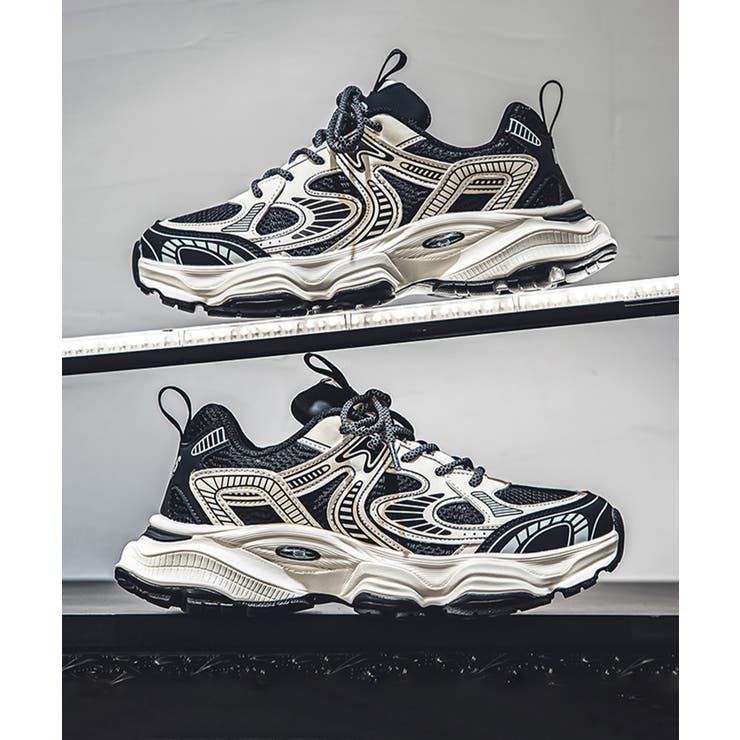 shoes365】メッシュパネル厚底スニーカー[品番：XT000011470