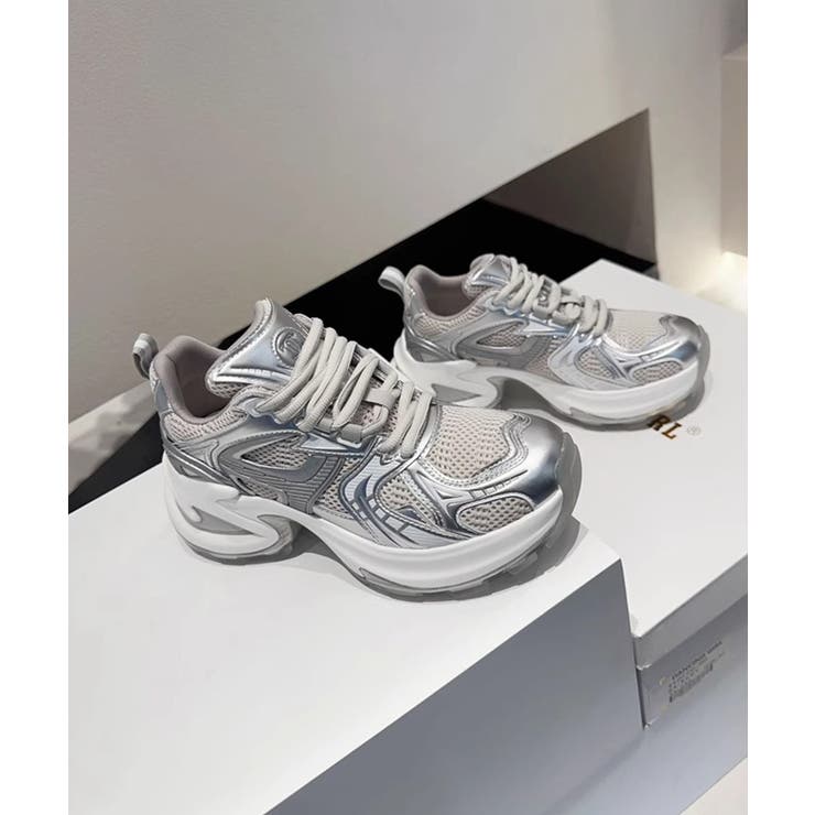 【shoes365】パッチワークデザイン厚底メッシュスニーカー | aimoha  | 詳細画像10 