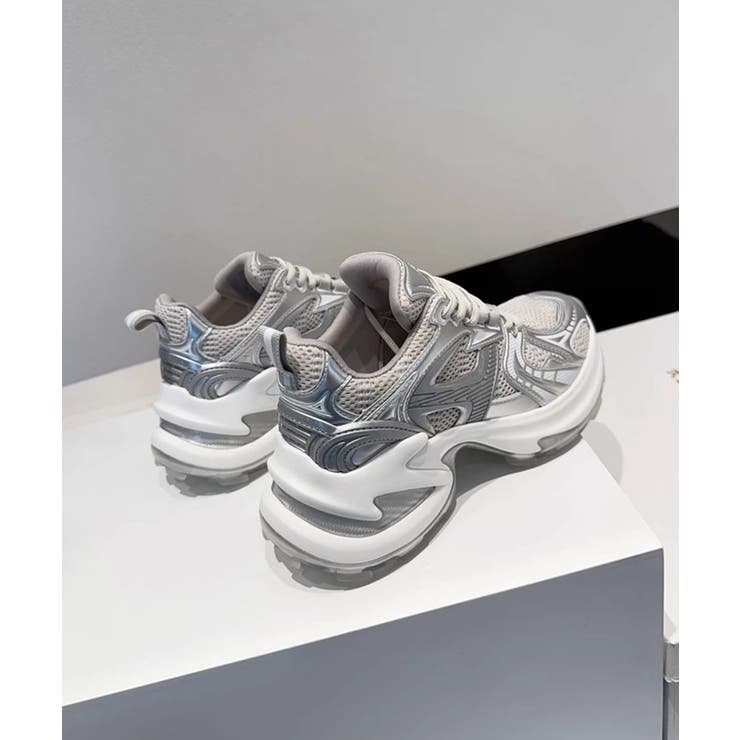 【shoes365】パッチワークデザイン厚底メッシュスニーカー | aimoha  | 詳細画像11 