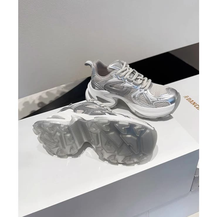 【shoes365】パッチワークデザイン厚底メッシュスニーカー | aimoha  | 詳細画像12 