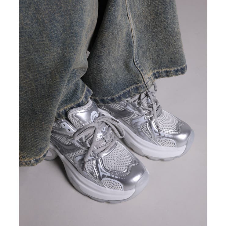 【shoes365】パッチワークデザイン厚底メッシュスニーカー | aimoha  | 詳細画像17 