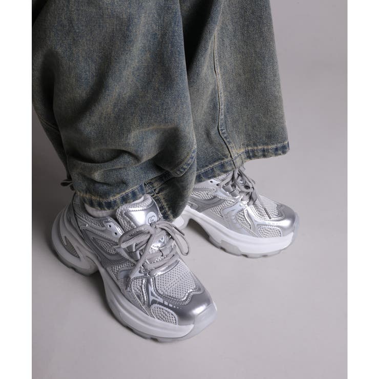 【shoes365】パッチワークデザイン厚底メッシュスニーカー | aimoha  | 詳細画像18 