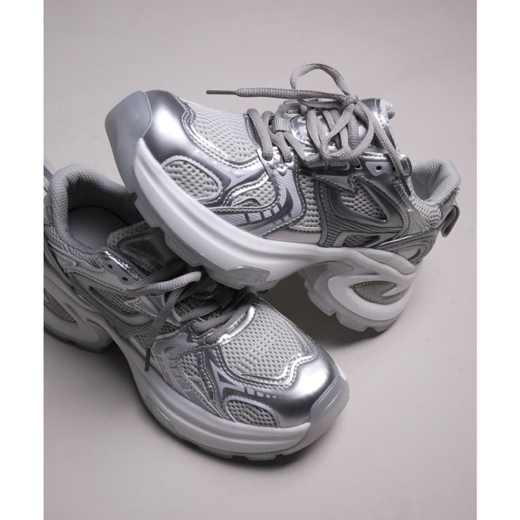 shoes365】パッチワークデザイン厚底メッシュスニーカー[品番