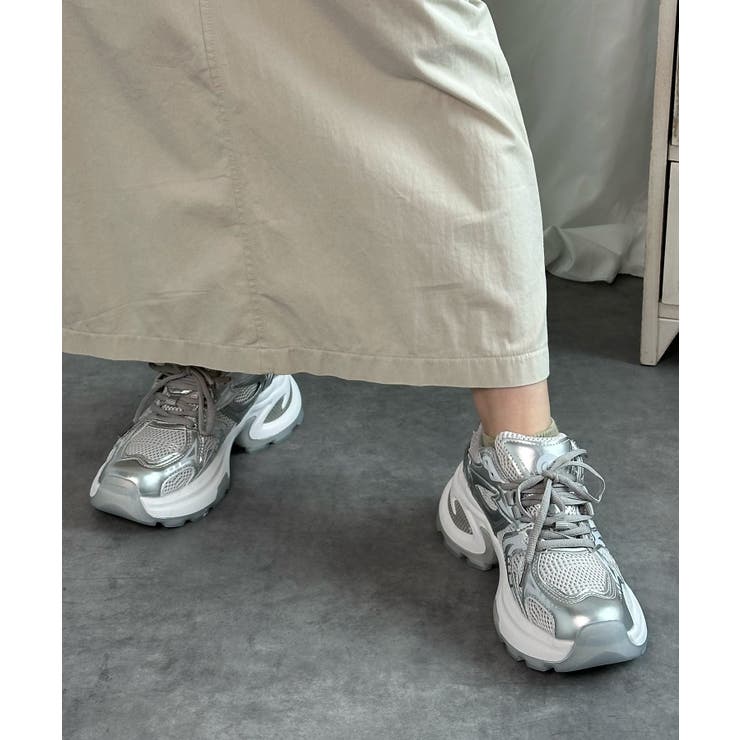 shoes365】パッチワークデザイン厚底メッシュスニーカー[品番