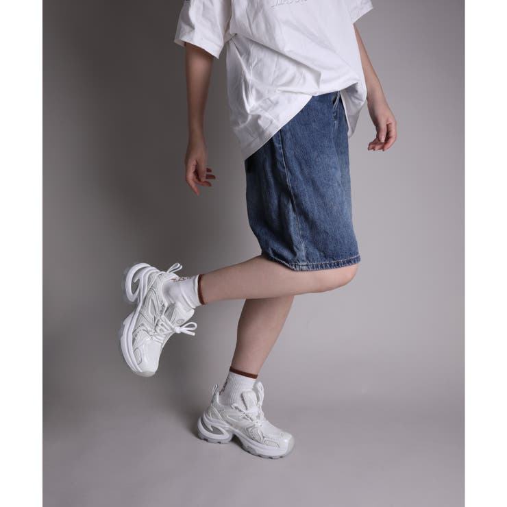 【shoes365】パッチワークデザイン厚底メッシュスニーカー | aimoha  | 詳細画像42 