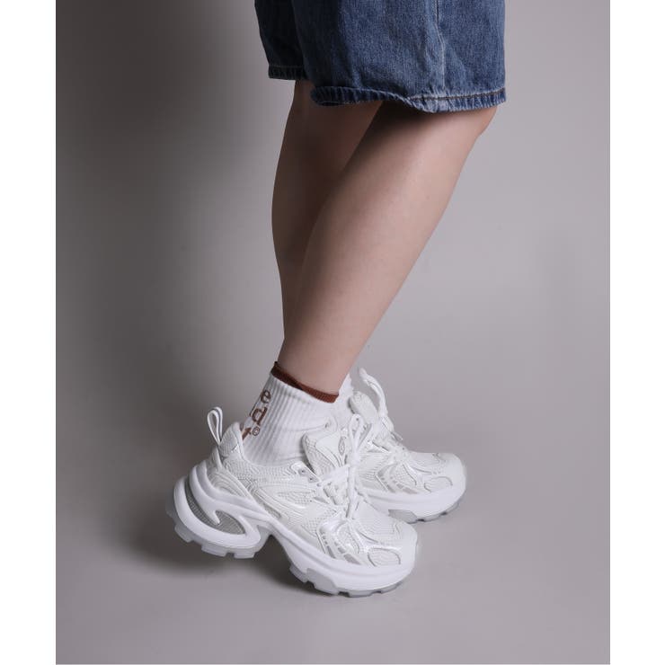 【shoes365】パッチワークデザイン厚底メッシュスニーカー | aimoha  | 詳細画像46 