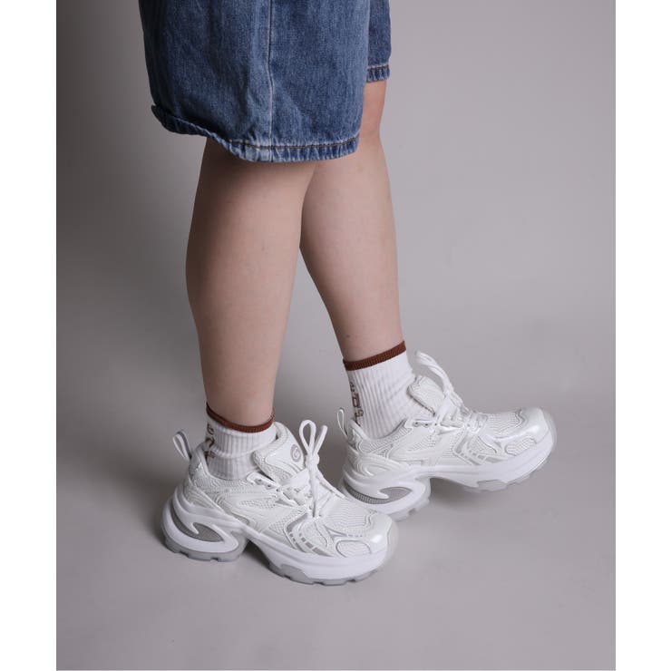 【shoes365】パッチワークデザイン厚底メッシュスニーカー | aimoha  | 詳細画像47 