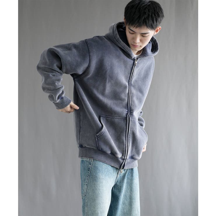 【aimoha neo】 Retro Washed Hoodie パーカー | aimoha men | 詳細画像2 