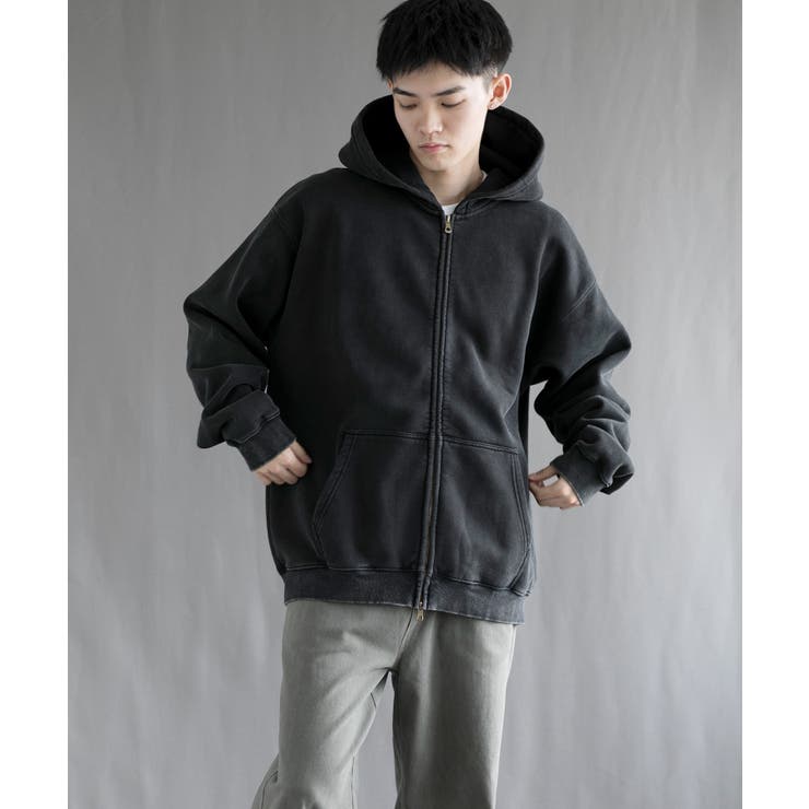 ブラック | 【aimoha neo】 Retro Washed Hoodie パーカー | aimoha men