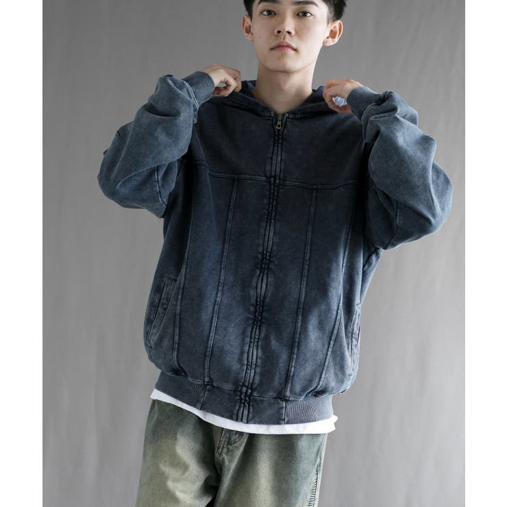 Vintage Washed Zip | aimoha men | 詳細画像1 