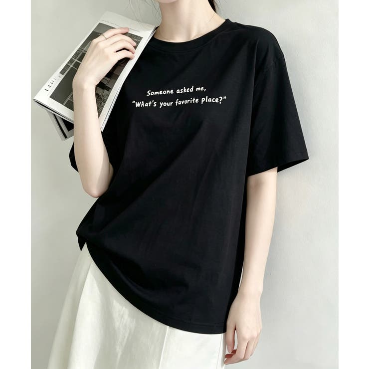 ブラック | メッセージプリントTシャツ | aimoha 