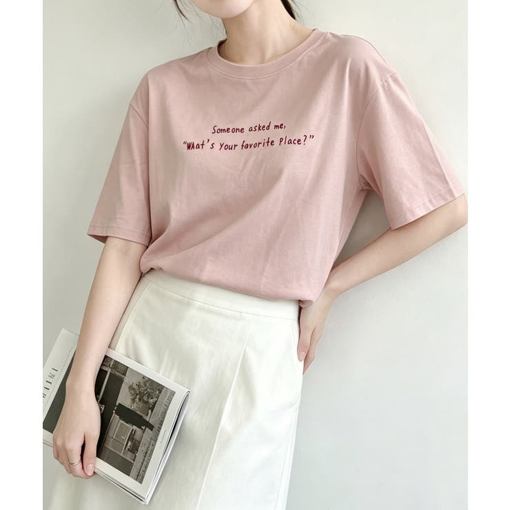 ピンク | メッセージプリントTシャツ | aimoha 