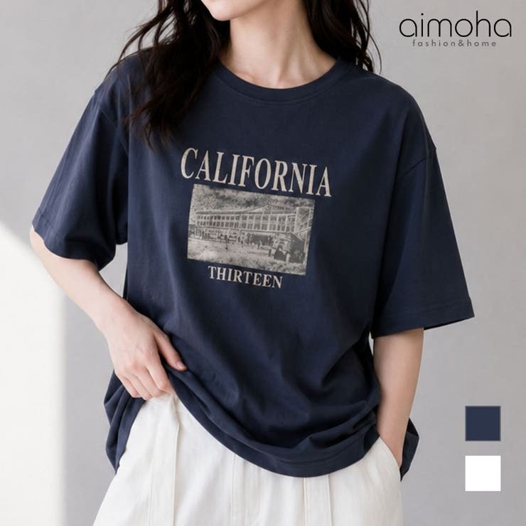 ヴィンテージ風ロゴTシャツ | aimoha  | 詳細画像1 