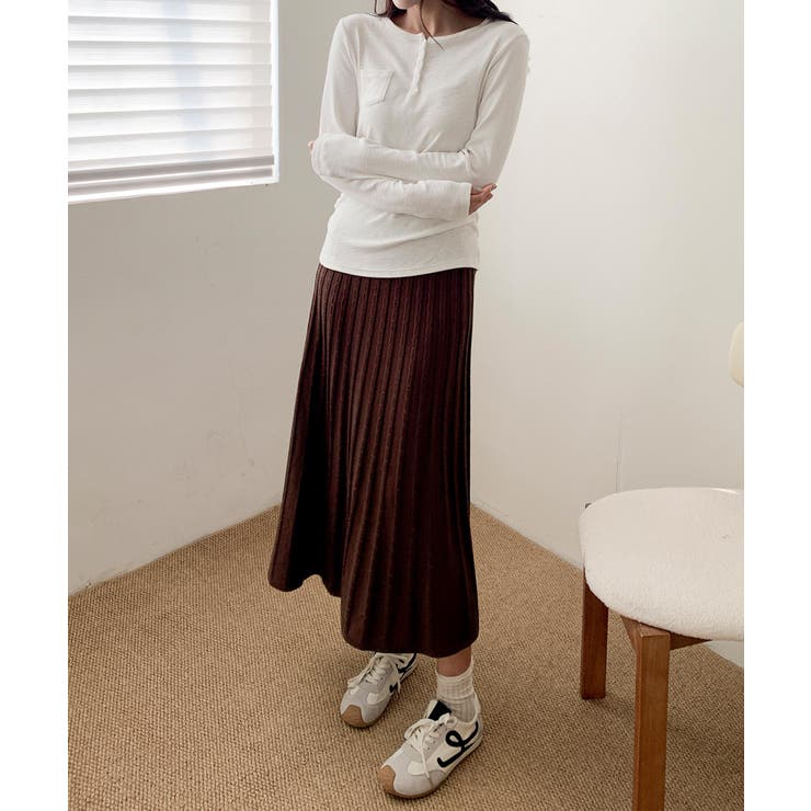 プリーツニットロングスカート | aimoha  | 詳細画像11 