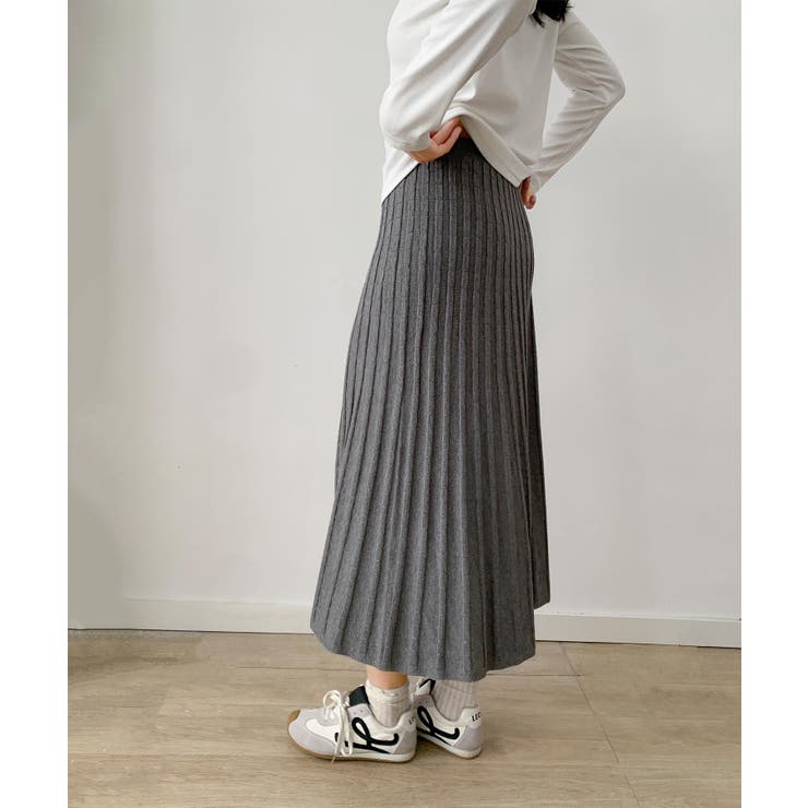 プリーツニットロングスカート | aimoha  | 詳細画像5 