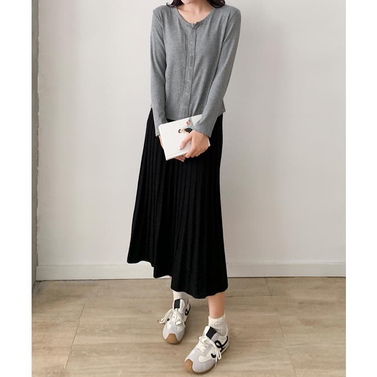 プリーツニットロングスカート | aimoha  | 詳細画像8 