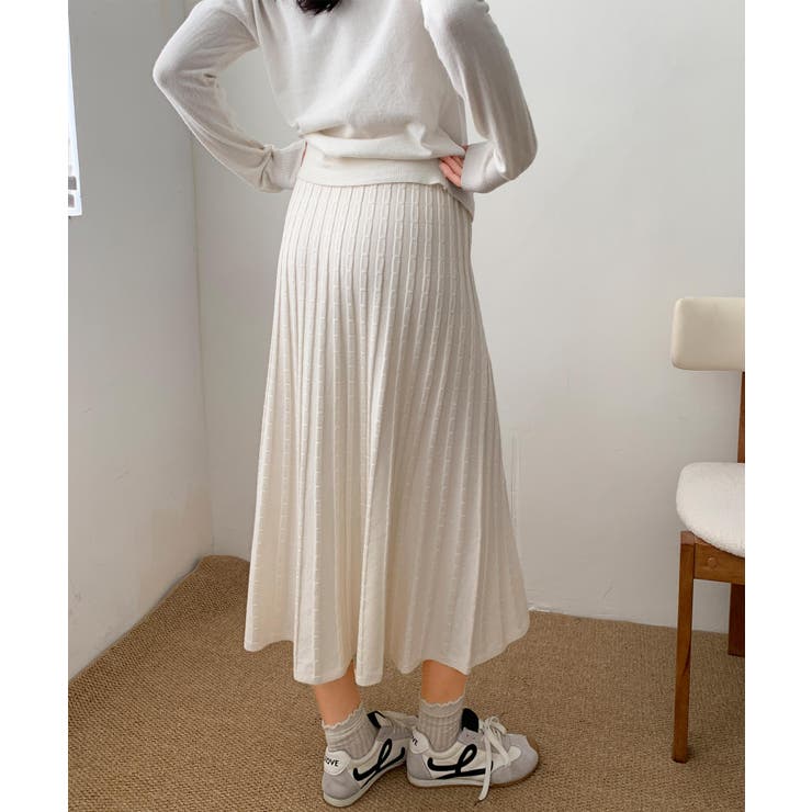 プリーツニットロングスカート | aimoha  | 詳細画像21 