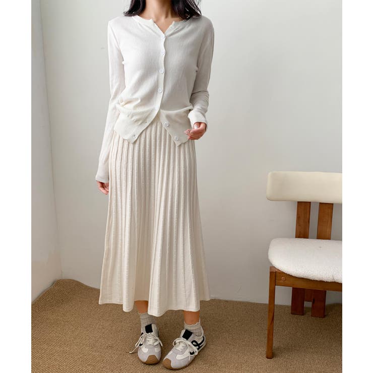 プリーツニットロングスカート | aimoha  | 詳細画像17 