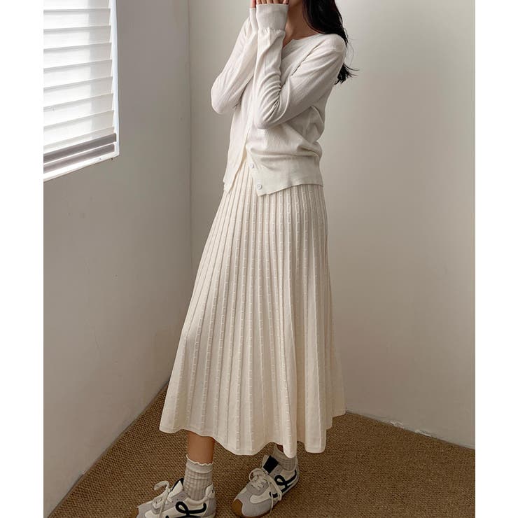 プリーツニットロングスカート | aimoha  | 詳細画像19 
