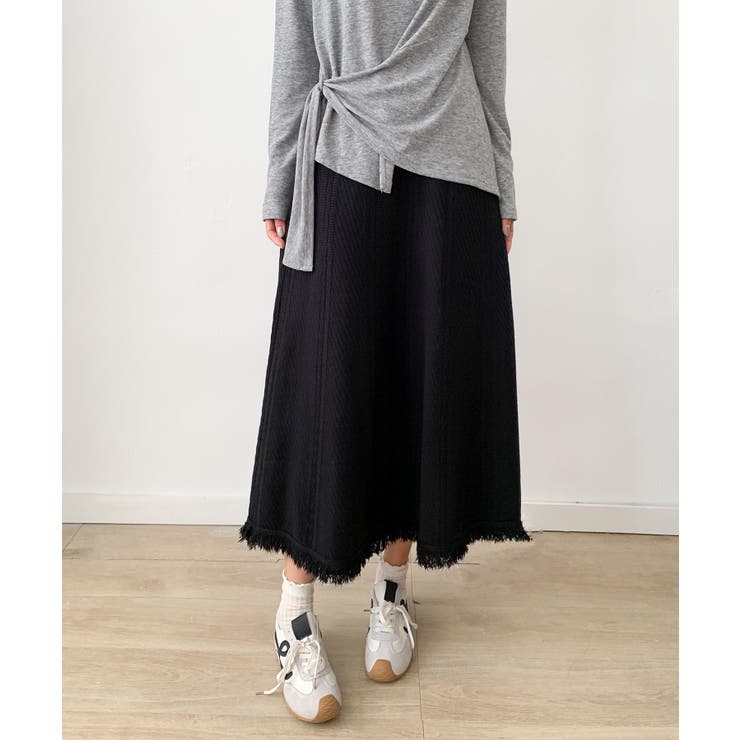 編み柄ニットロングスカート | aimoha  | 詳細画像11 