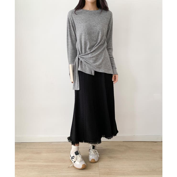 編み柄ニットロングスカート | aimoha  | 詳細画像10 