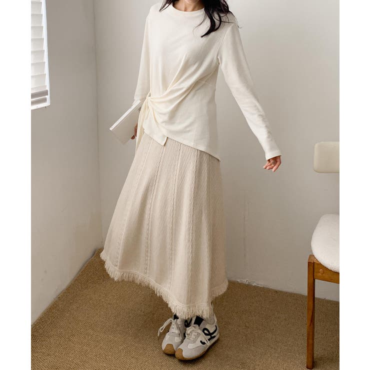 編み柄ニットロングスカート | aimoha  | 詳細画像16 