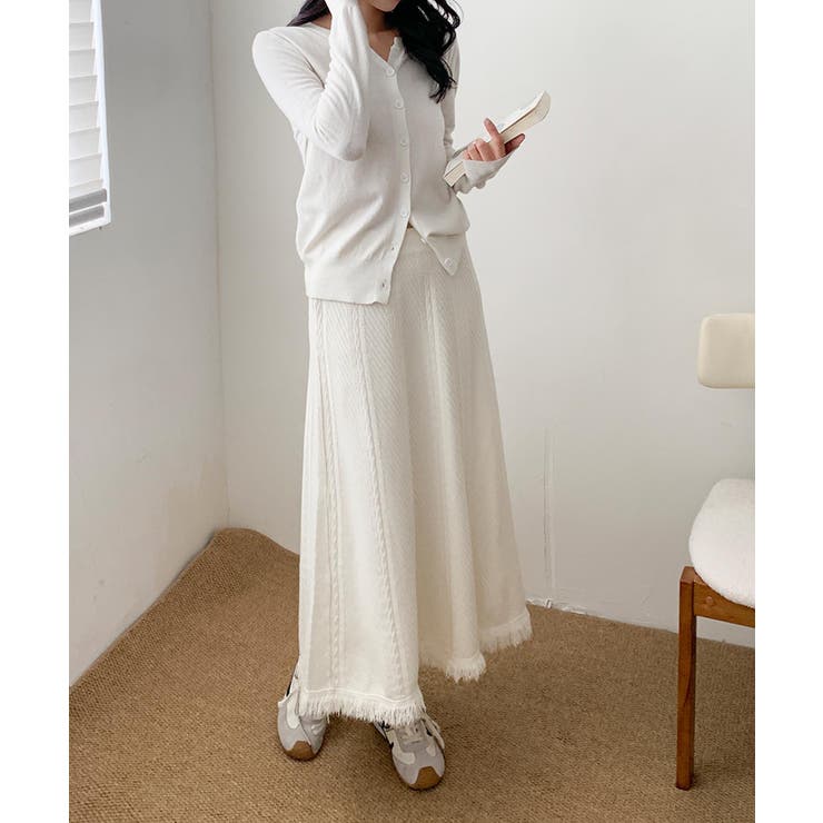 編み柄ニットロングスカート | aimoha  | 詳細画像22 