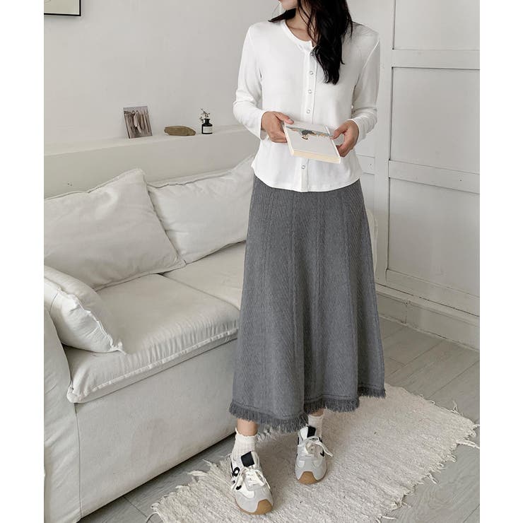 編み柄ニットロングスカート | aimoha  | 詳細画像5 