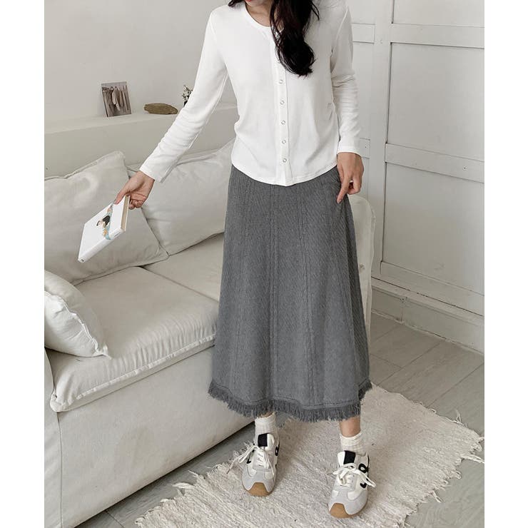 編み柄ニットロングスカート | aimoha  | 詳細画像7 