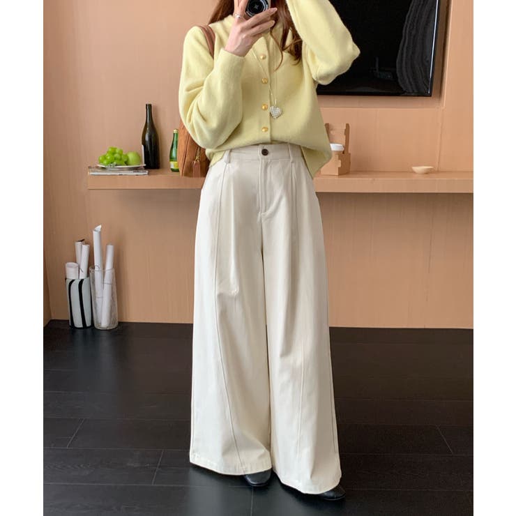 タック ワイドパンツ | aimoha  | 詳細画像1 