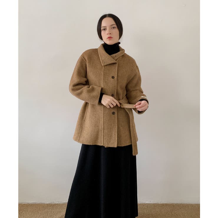 マスタード | DECADE CLASSIC リバーウールステンカラーコート | DECADECLASSIC