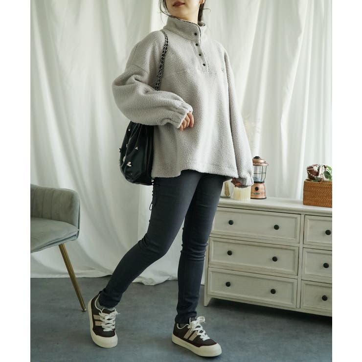 ボアプルオーバー ボアトレーナー オーバーサイズ 秋冬【AW】 | aimoha  | 詳細画像27 