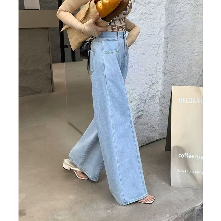 センターライン ワイドデニムパンツ | aimoha  | 詳細画像4 