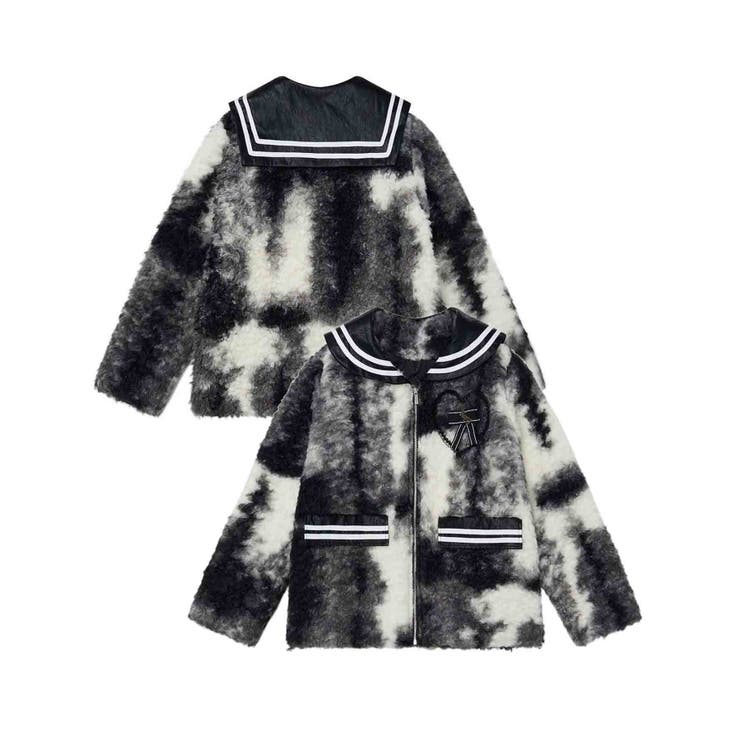 HOOK】for girls セーラー襟フェイクシープジャケット【AW HOOK】for girls セーラー襟フェイクシープジャケット【AW