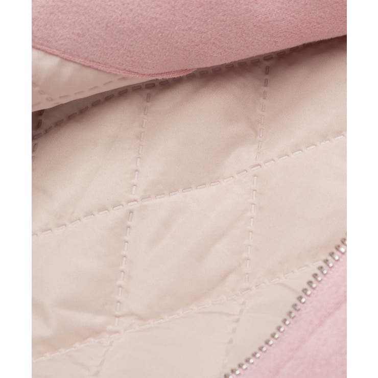 HOOK for girls レースリボン刺繍ファー付きスエード風ジャケット aimoha｜【HOOK】for girls レースリボン刺繍ファー付きスエード