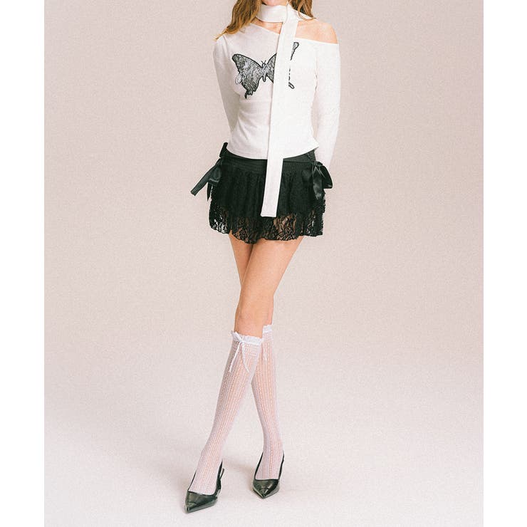 【HOOK】for girls バタフライ刺繍ワンショルダートップス | HOOK | 詳細画像23 