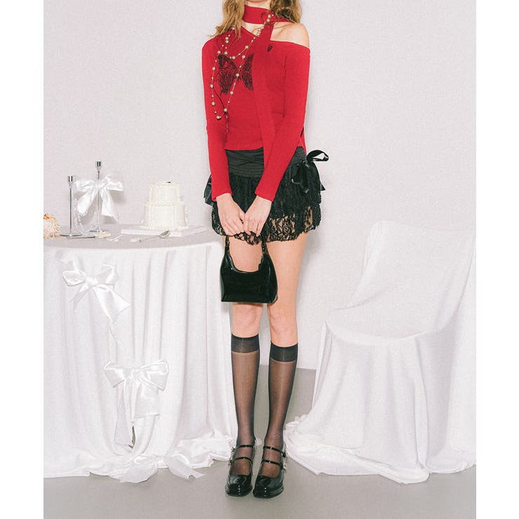 【HOOK】for girls バタフライ刺繍ワンショルダートップス | HOOK | 詳細画像33 