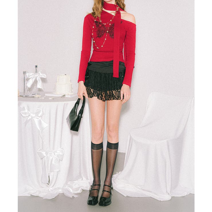 【HOOK】for girls バタフライ刺繍ワンショルダートップス | HOOK | 詳細画像34 