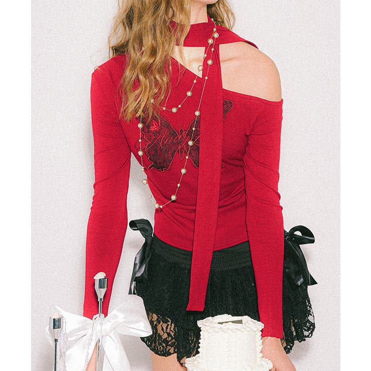 【HOOK】for girls バタフライ刺繍ワンショルダートップス | HOOK | 詳細画像39 