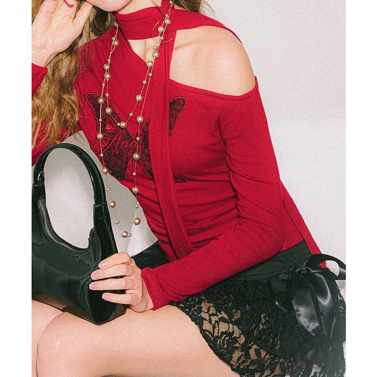 【HOOK】for girls バタフライ刺繍ワンショルダートップス | HOOK | 詳細画像44 