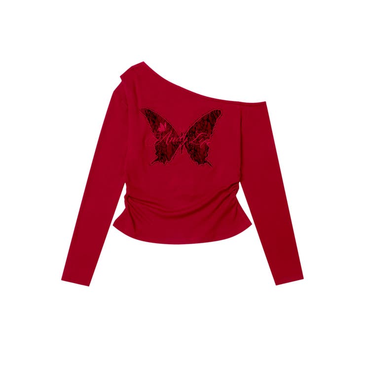 【HOOK】for girls バタフライ刺繍ワンショルダートップス | HOOK | 詳細画像7 