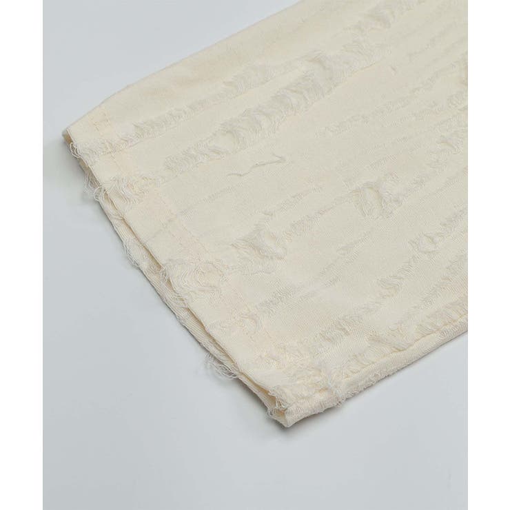 for girls リボンプリントオープンショルダーダメージトップス | HOOK | 詳細画像8 